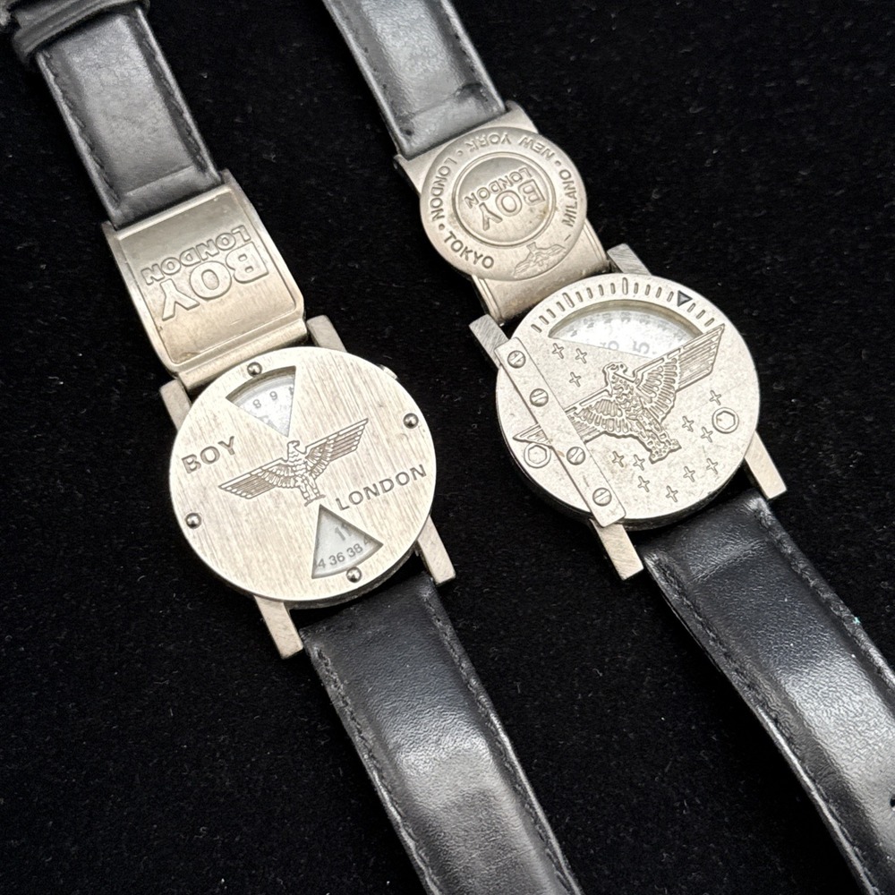 2x Boy London Men's Wristwatch Quartz Vintage RARE 90's *Read*